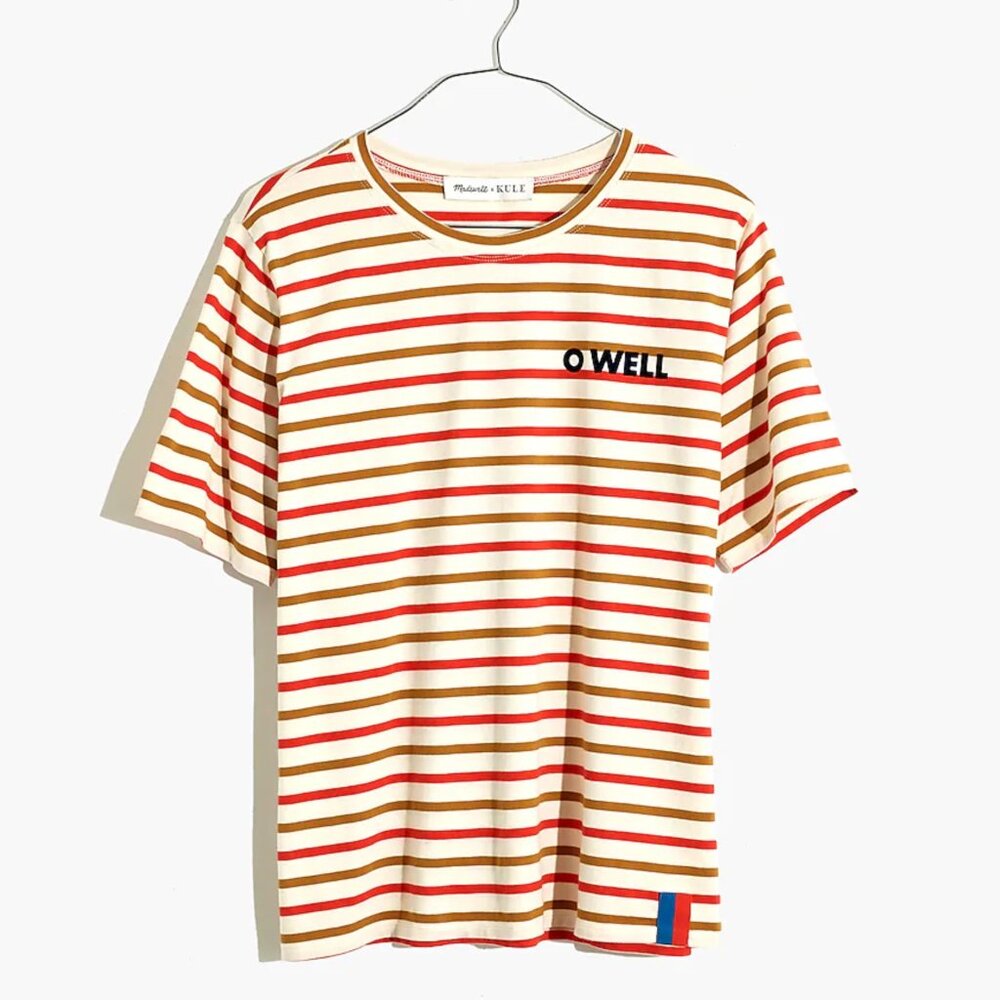 Madewell x Kule O Well Graphic Striped Modern Tee Size Small
